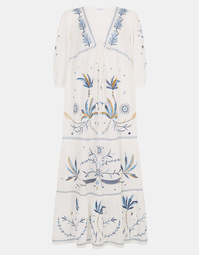 Celestial Embroidered Maxi Dress, Ivory (IVORY), large