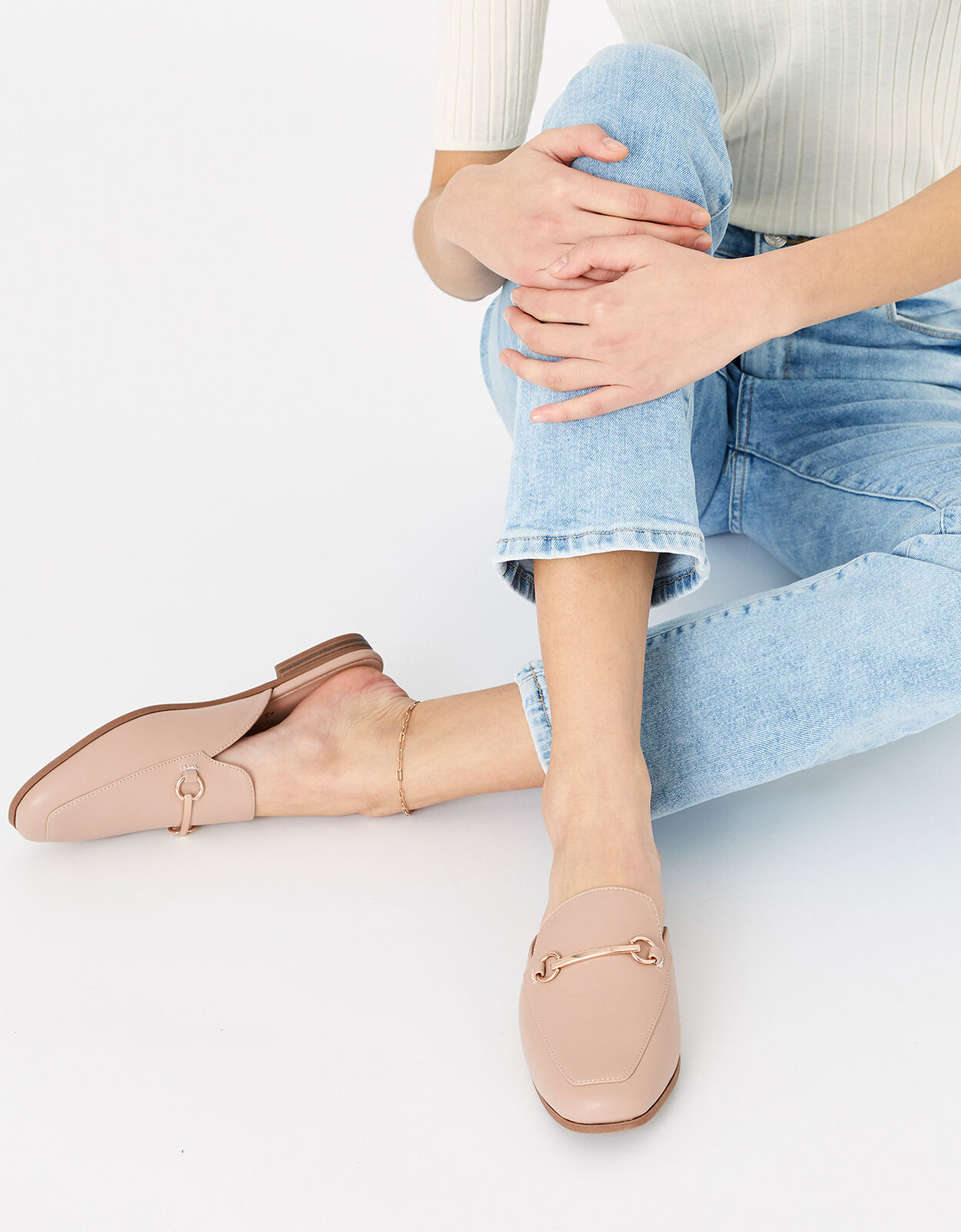 Backless Loafers Nude Flat shoes Accessorize UK
