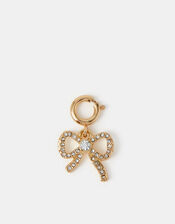 Diamante Bow Jewellery Charm, , large