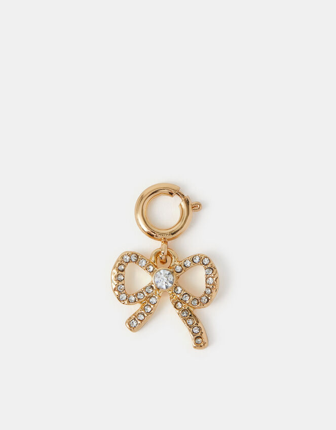 Diamante Bow Jewellery Charm, , large