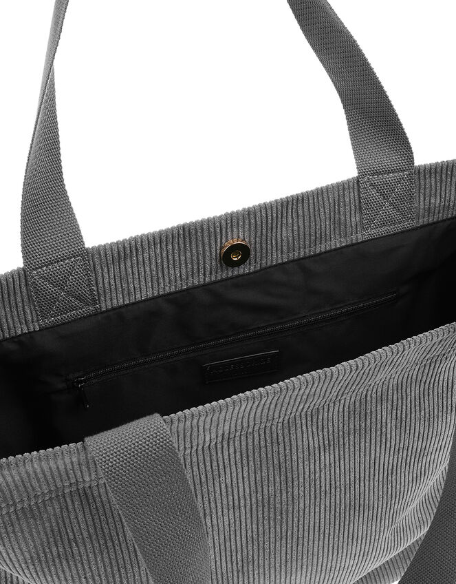 Cord Shopper Bag, Grey (GREY), large