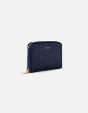 Croc Medium Zip Wallet, Blue (NAVY), large