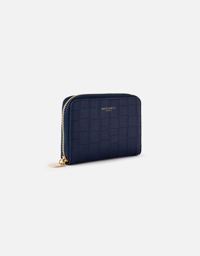 Croc Medium Zip Wallet, Blue (NAVY), large