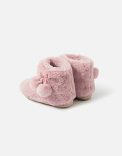 Girls Fluffy Slipper Boots, Pink (PINK), large