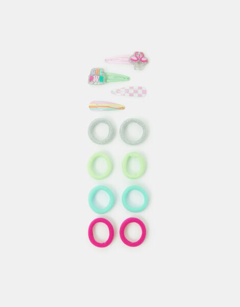 Girls Glitter Hair Band & Clip Set, , large