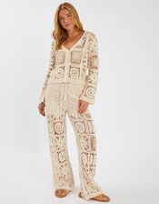 Crochet Cardigan, Natural (NATURAL), large