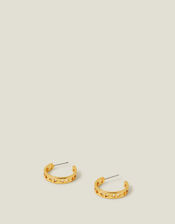 14ct Gold-Plated Cut-Out Hoops, , large