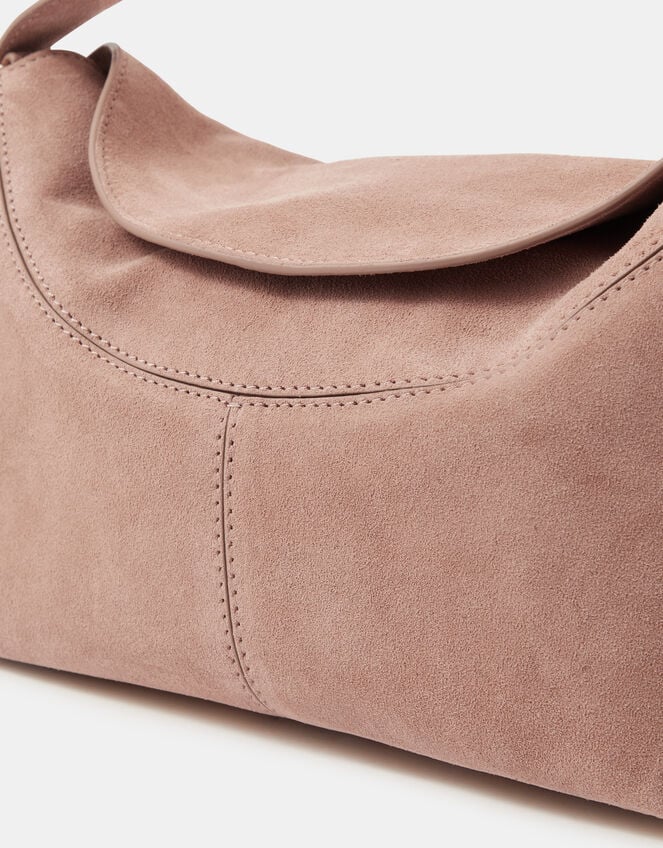 Fold Top Suede Bag, , large