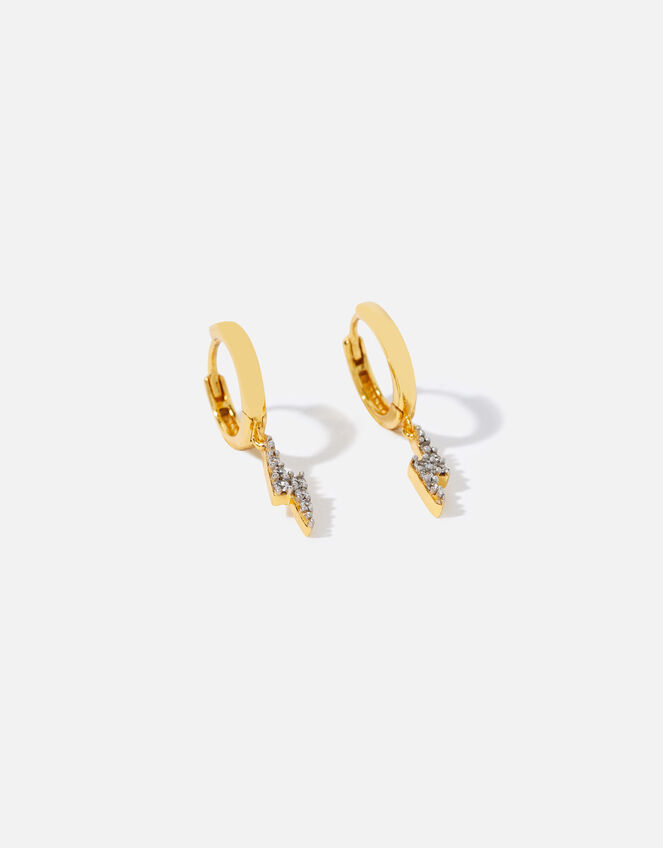 Gold Vermeil Lightning Bolt Hoops, , large