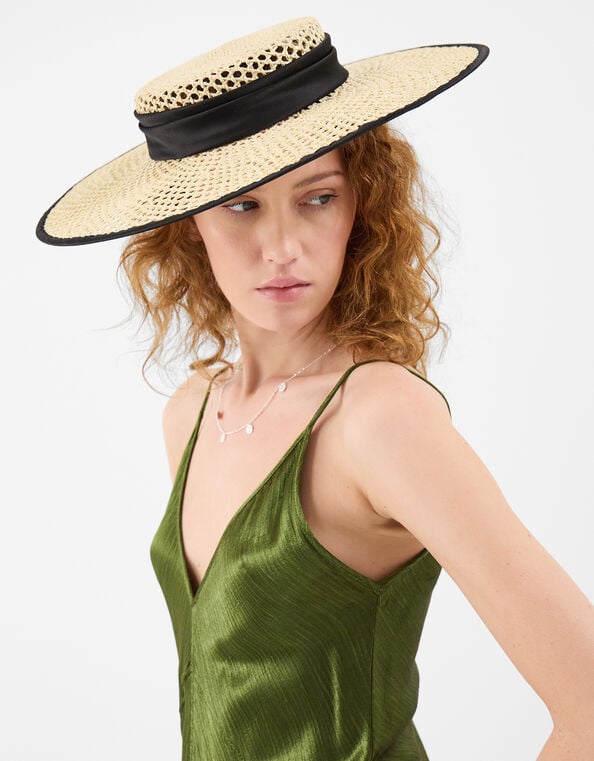 Woven Boater Fascinator, , large