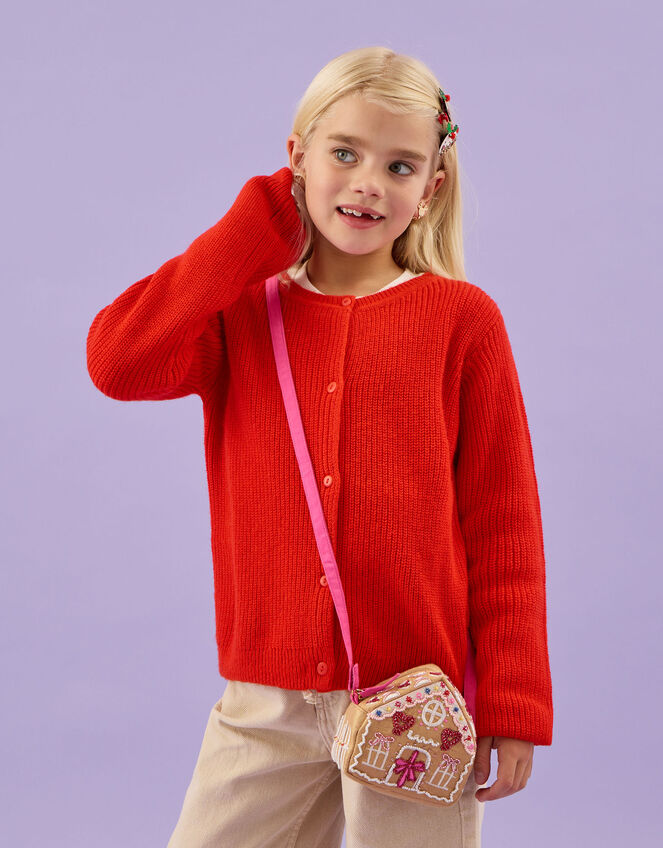 Girls Embellished Gingerbread House Bag, , large