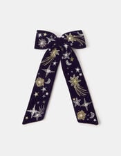 Shooting Star Beaded Bow Barrette Hair Clip, , large