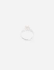 Sterling Silver Cubic Zirconia Star Ring, Silver (ST SILVER), large