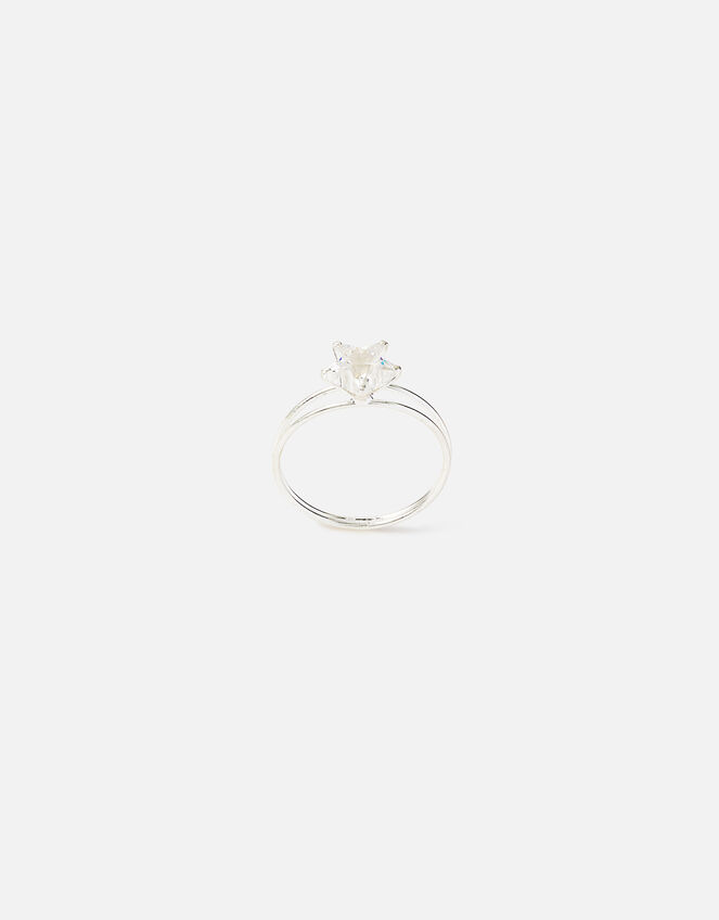 Sterling Silver Cubic Zirconia Star Ring, Silver (ST SILVER), large
