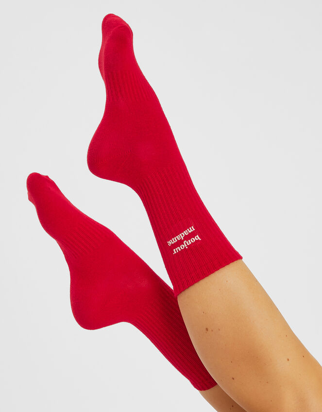 2-Pack French Slogan Socks, , large
