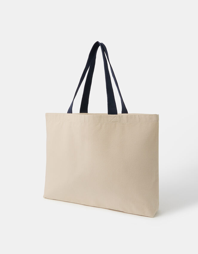 Bow Embroidered Shopper Bag, , large