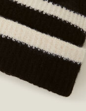 Stripe Rib Knit Beanie Hat, , large