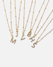 Initial Sparkle Pendant Necklace, White (CRYSTAL), large