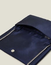 Metallic Embellished Clutch Bag, Blue (NAVY), large