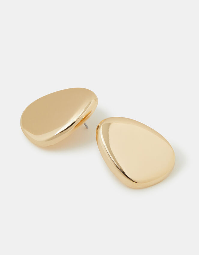 Sculptural Stud Earrings, Gold (GOLD), large