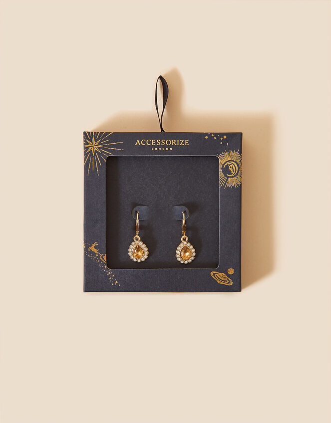 Pave Gem Drop Earrings, , large