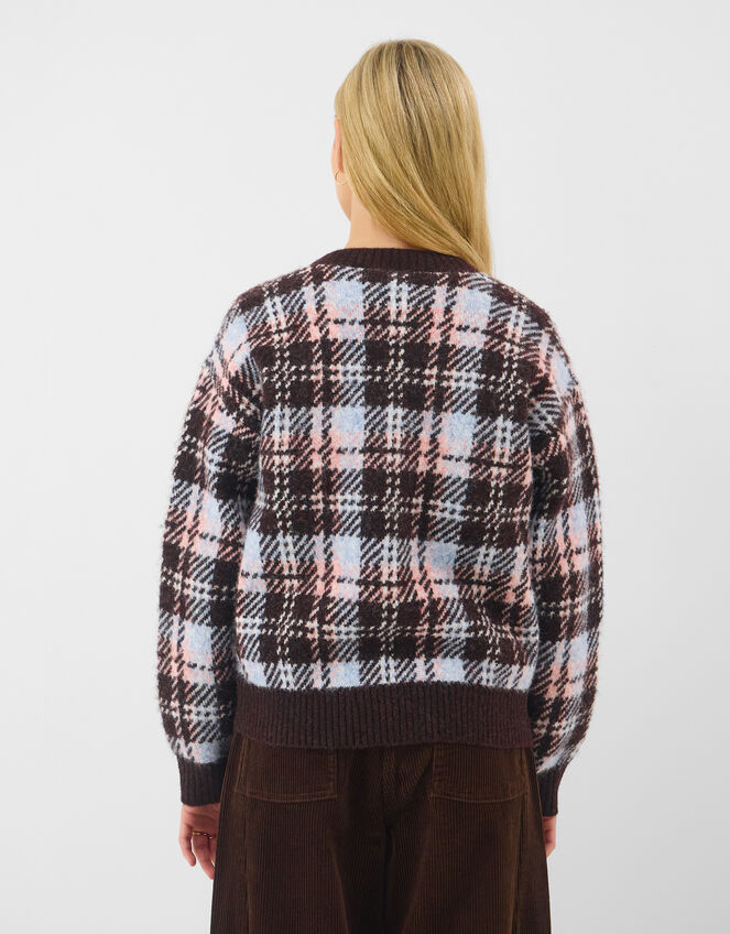 Check Cardigan, Brown (CHOCOLATE), large