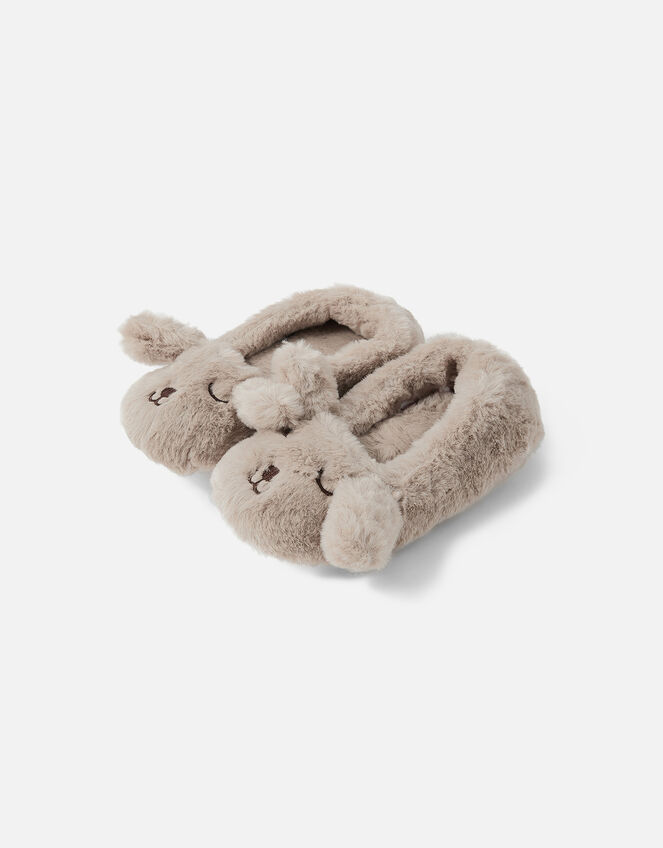 Girls Puppy Ballerina Slippers, Tan (TAN), large