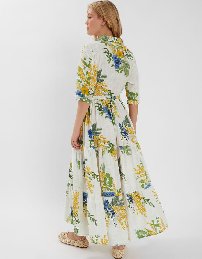 Floral Print Maxi Shirt Dress, Multi (PASTEL MULTI), large