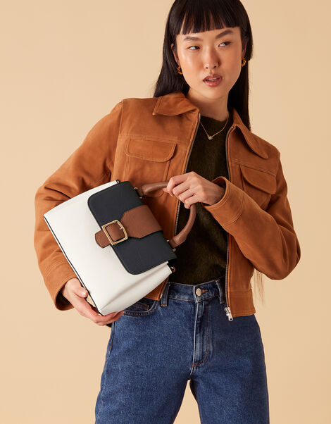 Colour Block Handheld Bag, , large