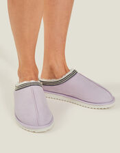 Suedette Braid Mule Slippers, Purple (LILAC), large