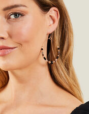Large Beaded Hoop Earrings, , large