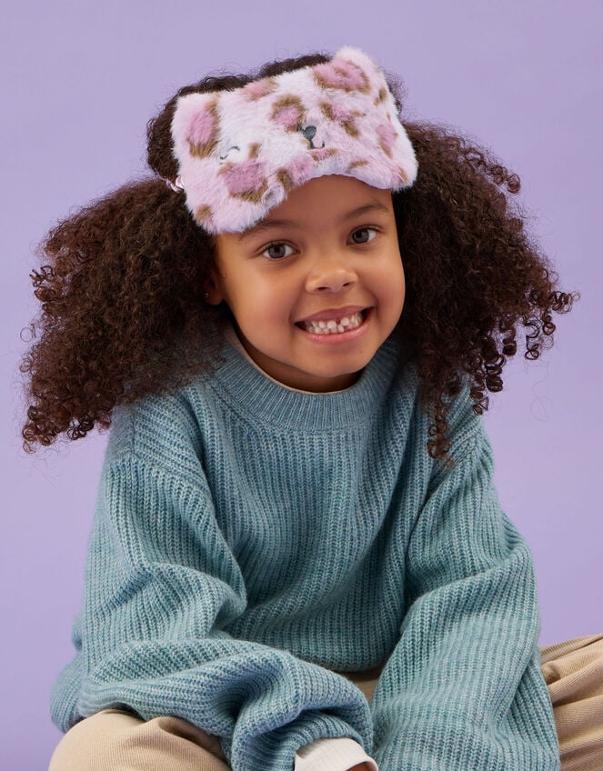 Fluffy Leopard Eye Mask, , large