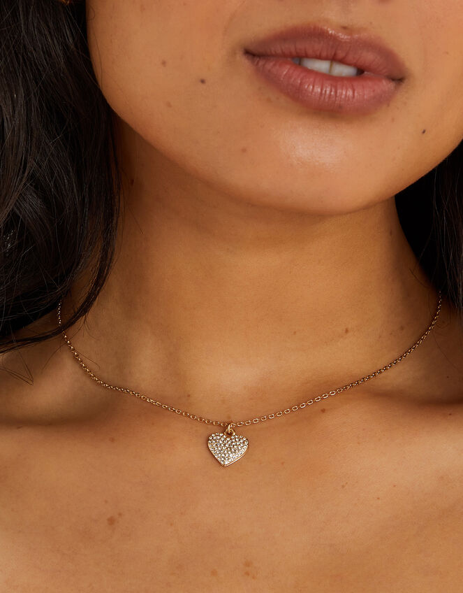 Boxed Pavé Heart Pendant Necklace, , large