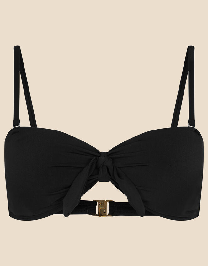 Bunny Tie Bandeau Bikini Top Black | Bikini tops | Accessorize UK