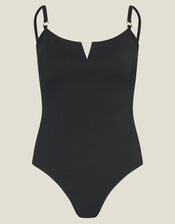 V-Front Shaping Swimsuit, Black (BLACK), large