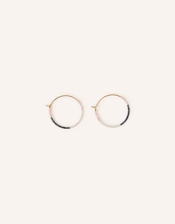 Mini Beaded Hoop Earrings, , large