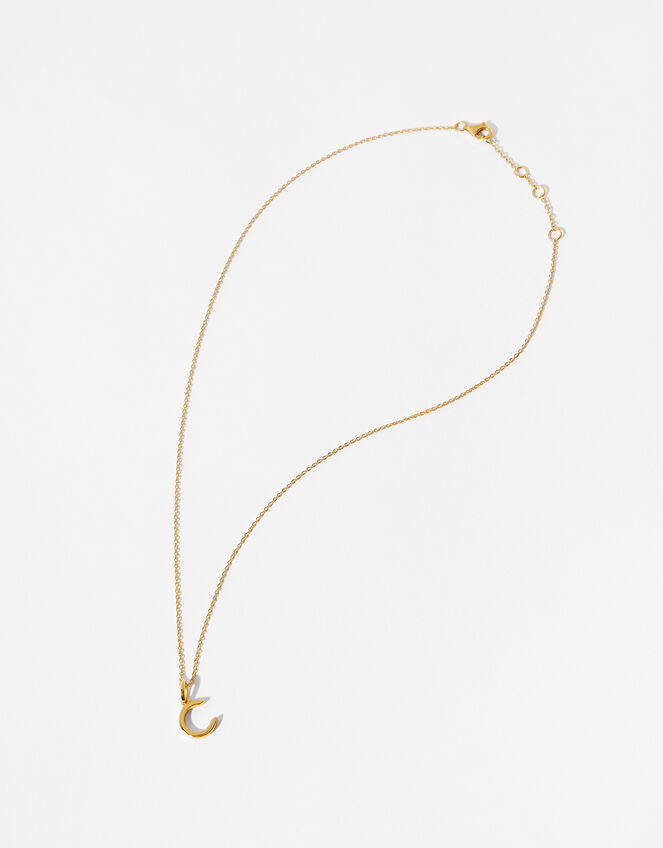 Gold Vermeil Initial Pendant Necklace - C, , large