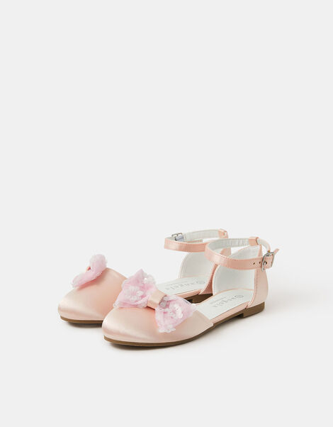 Girls Sequin Bow Two-Part Shoes, Pink (PINK), large