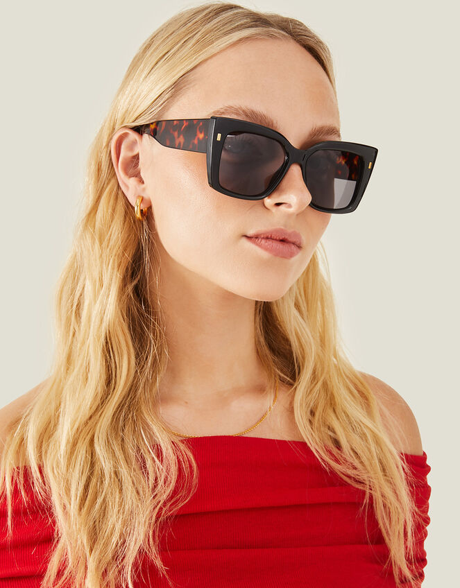 Contrast Chunky Cateye Sunglasses, , large