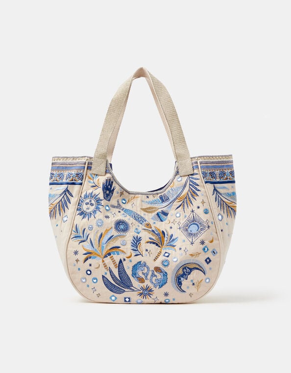 Celestial Embroidered Tote Bag, , large