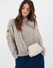 Double Zip Crossbody Bag, Cream (CREAM), large