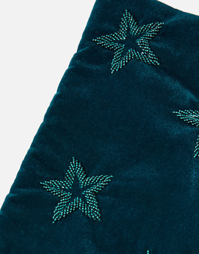 Star Embroidered Velvet Stocking , Teal (TEAL), large
