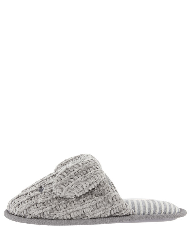 Doggy Chunky Knit Slippers, Grey (GREY), large