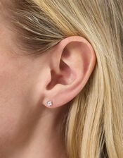 Sterling Silver Flower Studs, , large