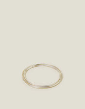 Sterling Silver-Plated Layered Bangle, , large