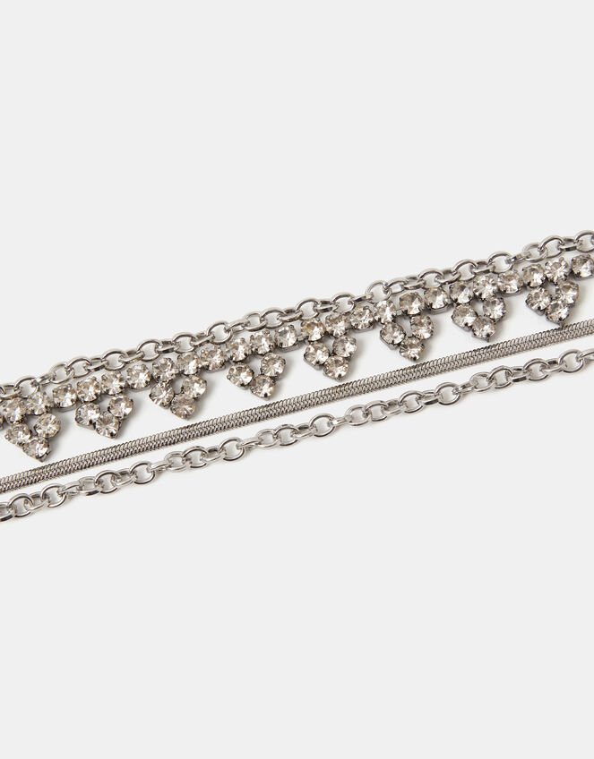 Diamanté Mix Chain Bracelet, , large