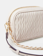 Small Ruched Crossbody Bag, Cream (CREAM), large