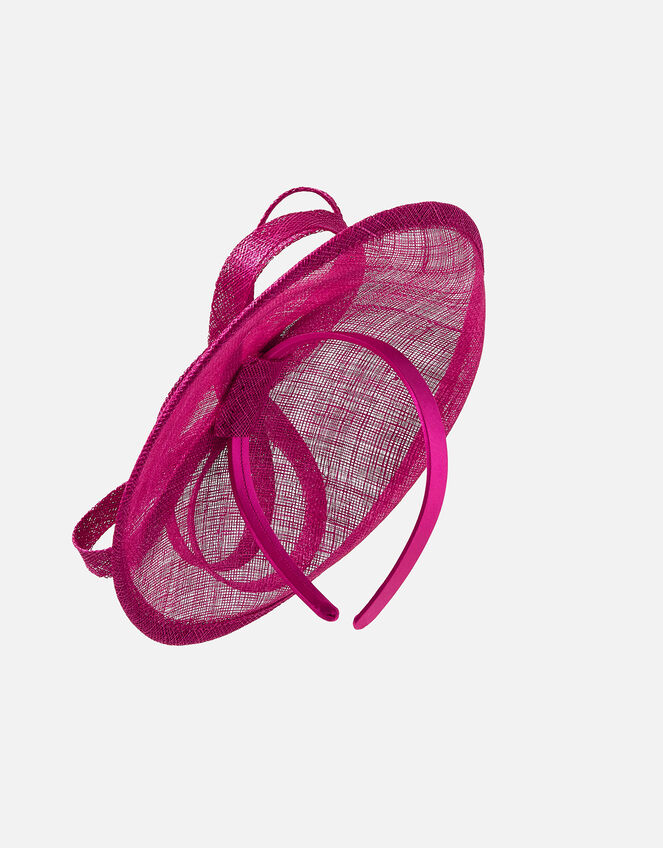 Kate Bow Disc Band Fascinator , Pink (FUCHSIA), large