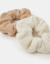 2-Pack Faux Fur Hair Scrunchies, , large