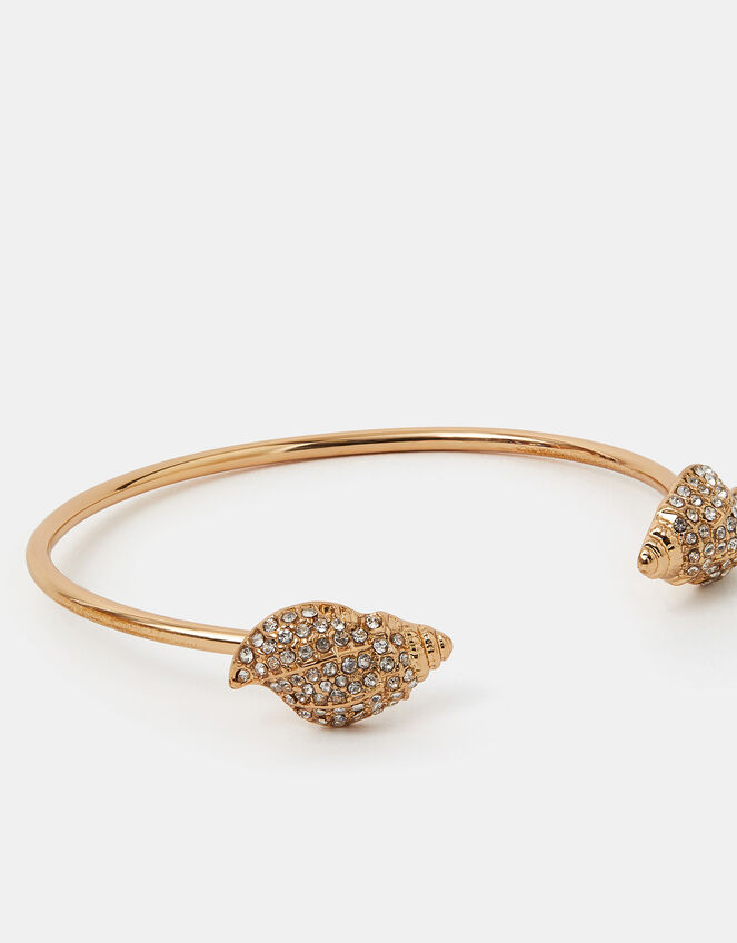 Pavé Shell Bangle Bracelet, , large